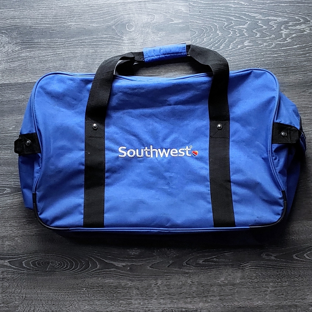 Southwest Airlines blue duffel bag